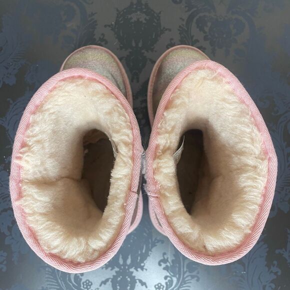 UGG Kids Classic II Glitter Boots Pink Size 4 - Picture 5 of 13